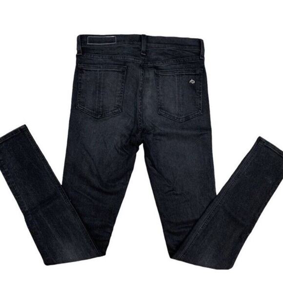 Rag & Bone Jeggings Size 26 High Rise Denim Leggings Black Grunge Goth P… - Picture 3 of 16